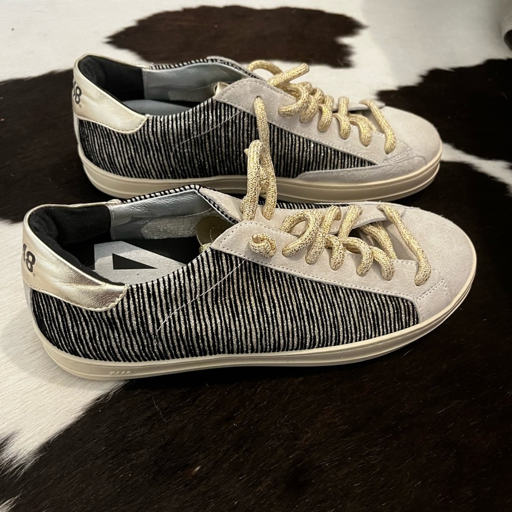 P448 Black and Silver Sneakers